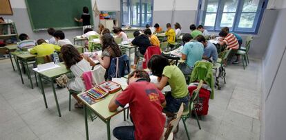 Una clase de 4º de Primaria del colegio Miguel de Cervantes Saavedra de Almagro