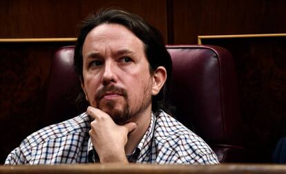 Pablo Iglesias, en el Congreso, en una imagen tomada el 25 de julio.