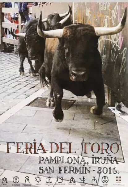 Fotograf&iacute;a de un encierro tomada por P&iacute;o Guerendi&aacute;in que ser&aacute; el cartel de la Feria de San Ferm&iacute;n.