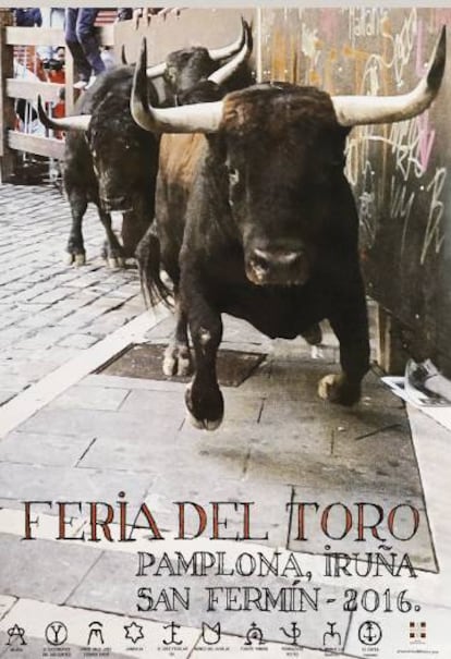 Fotografía de un encierro tomada por Pío Guerendiáin que será el cartel de la Feria de San Fermín.