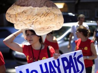 Protesta contra los recortes en ciencia.