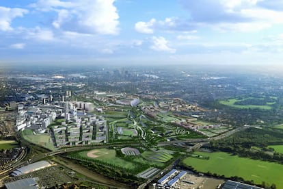 Los Juegos Olímpicos servirían de catalizador a la rehabilitación y el desarrollo de la Lower Lea Valley, lugar del Parque Olímpico. Este parque dejaría una herencia considerable tanto en el plano deportivo como en el medioambiental. La amplitud del proyecto exigiría una planificación rigurosa para asegurar la realización, a tiempo, de todas las instalaciones. En la imagen, el futuro Parque Olímpico.