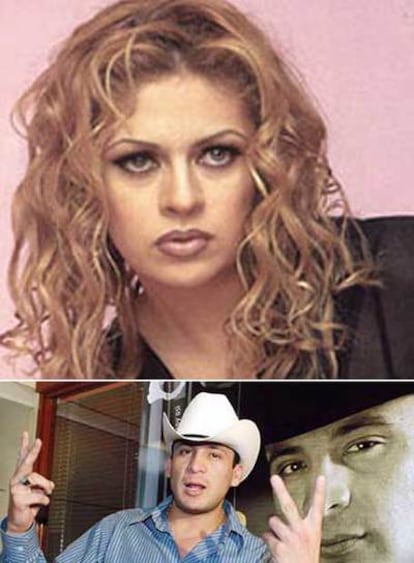 La cantante Zayda Peña (arriba) y Valentín Elizalde, <i>El Gallo de Oro.</i>