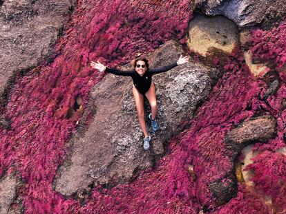 Mariel Galán en Río Caño Cristal, Colombia.