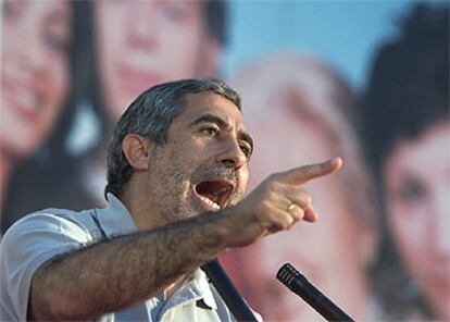 Gaspar Llamazares, durante su intervención en Málaga.