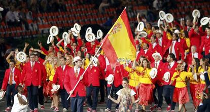 La delegaci&oacute;n espa&ntilde;ola, en la ceremonia de inauguraci&oacute;n de los JJ OO de Londres, en 2012.