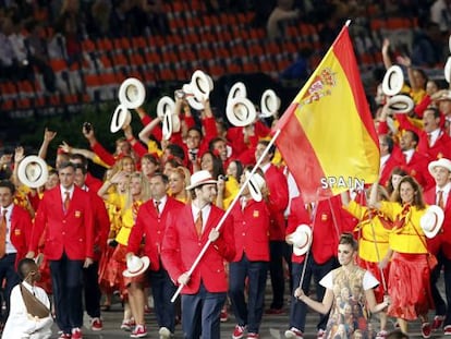 La delegaci&oacute;n espa&ntilde;ola, en la ceremonia de inauguraci&oacute;n de los JJ OO de Londres, en 2012.