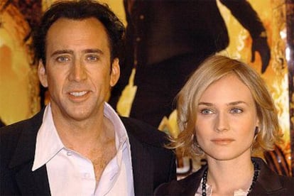 Nicolas Cage y Diane Kruger, durante la presentación en Madrid de <i>La búsqueda</i>, una película de aventuras.