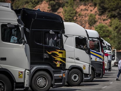 Camiones aparcados en Castellbisbal (Barcelona) a principios de septiembre.