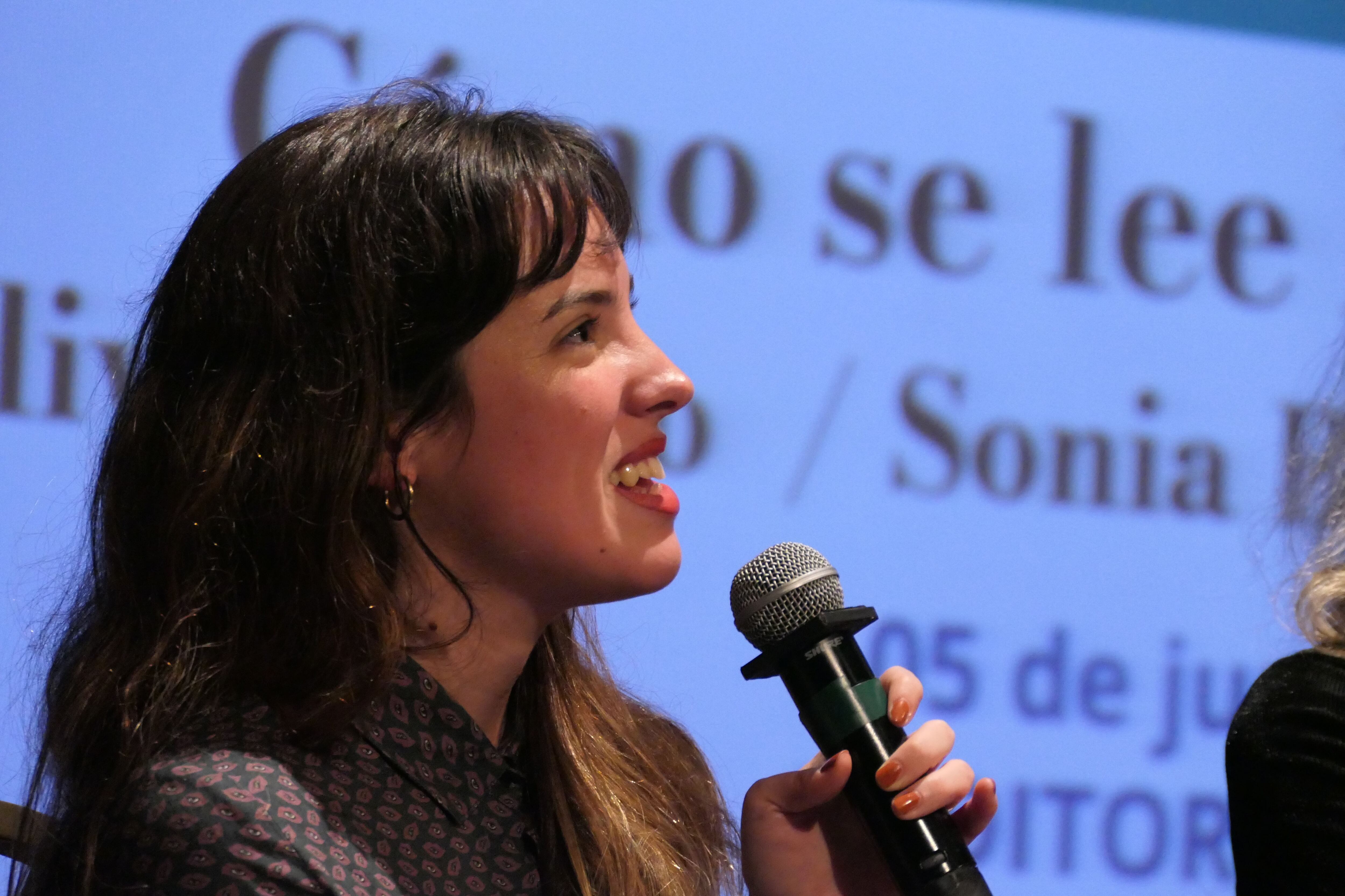 Olivia Gallo durante su participación en el Festival Borges, el 5 de junio en Buenos Aires.
