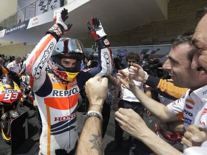 Marc Márquez celebra su victoria en Austin