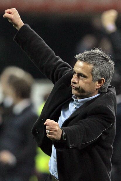 Mourinho celebra el segundo tanto del Inter al Juventus.