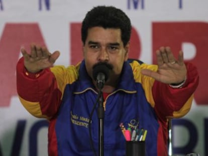 Nicol&aacute;s Maduro, na segunda-feira em Maracay (Venezuela).