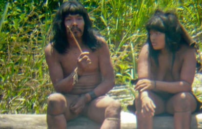 Indígenas aislados 'mashco-piro', en Perú.