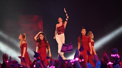 Un momento de la actuación de Blanca Paloma en la final de Eurovisión 2023, el sábado.