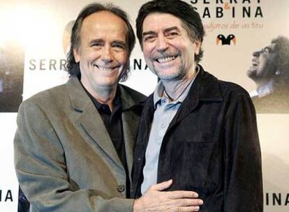 Serrat y Sabina, ayer durante la presentación de la gira <i>Dos pájaros de un tiro.</i>