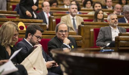 Un moment del ple d'aquest dimecres al Parlament.