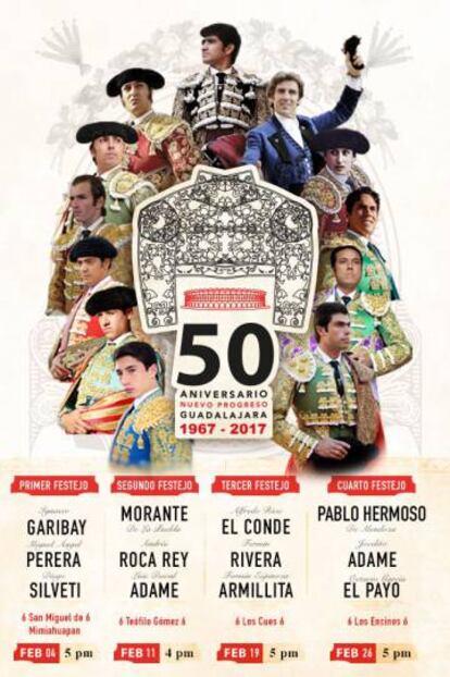 Carteles del 50 aniversario del Nuevo Progreso.