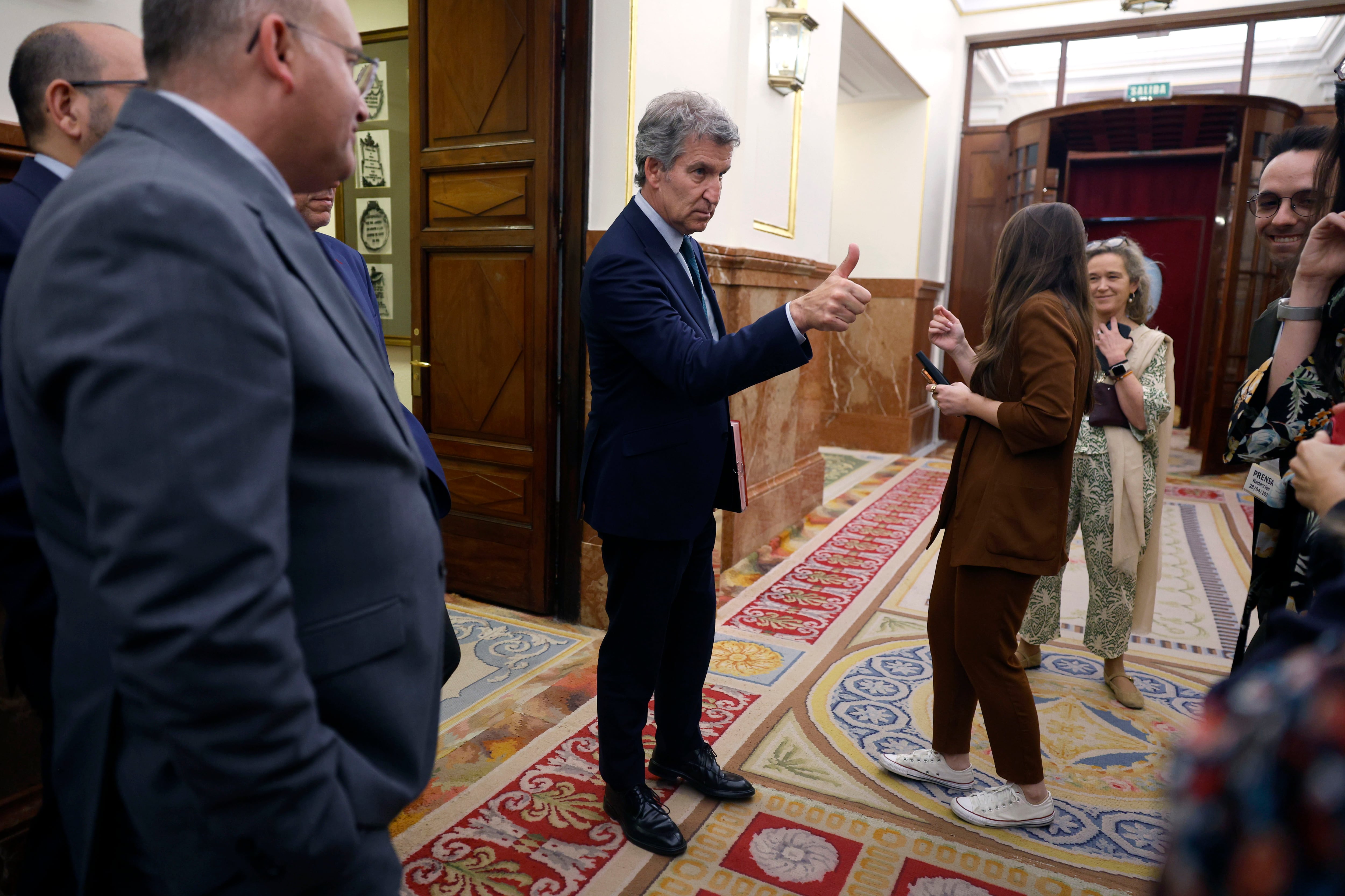 Núñez Feijóo, en los pasillos del Congreso , tras la votación.
