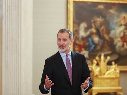 El rey Felipe VI en el Palacio de la Zarzuela, el 21 de abril.