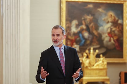 El rey Felipe VI en el Palacio de la Zarzuela, el 21 de abril.