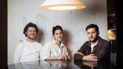 Joshua McCarty Fran Baixas y Gianmarco Greci en su restaurante Franca