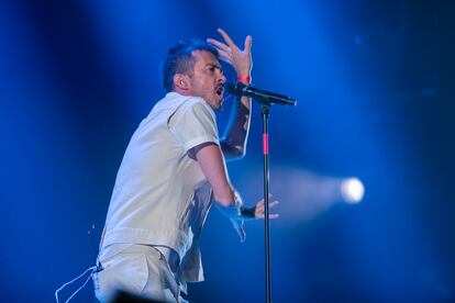 Pucho, cantante de Vetusta Morla, el sábado en el Palau Sant Jordi de Barcelona