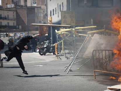 Protesta contra el acto de Vox en Barcelona