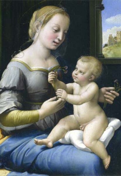 <i>Madonna de los claveles</i> (1507-1508) expuesta en la National Gallery de Londres.