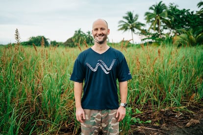 Bastian Barnbeck en la Isla Cañas, en Panamá.