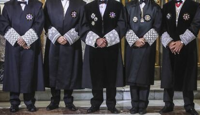 Miembros del Tribunal Supremo en la presentación del año judicial 2018.