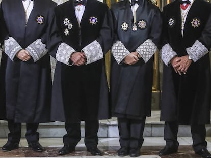 Miembros del Tribunal Supremo en la presentación del año judicial 2018.