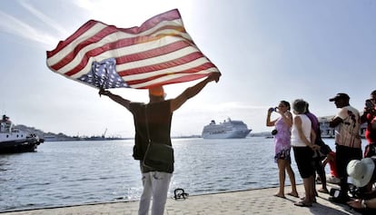 El primer crucero norteamericano llega a La Habana el pasado dos de mayo.