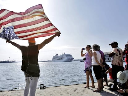 El primer crucero norteamericano llega a La Habana el pasado dos de mayo.