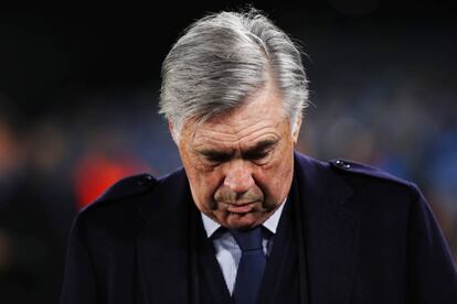 Ancelotti, durante el partido contra el Genk.