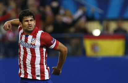 Atlético Madrid's Diego Costa celebrates scoring against Austria Wien in the Champions League on Wednesday.