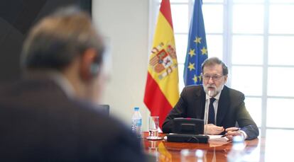 Mariano Rajoy, este martes en La Moncloa. 