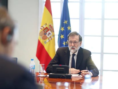 Mariano Rajoy, este martes en La Moncloa. 