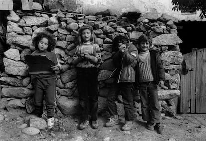 Vera, Lucía, Manuel y Julián (Valsaín, 1982).