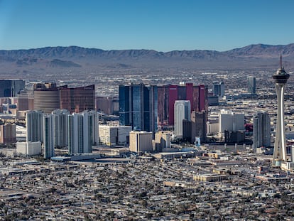 El Strip de Las Vegas, visto desde el aire en enero de este año.