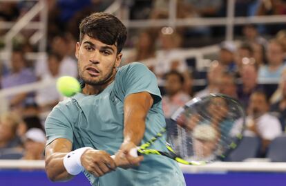 Carlos Alcaraz en el partido de octavos de final del Cincinnati Open este miércoles.