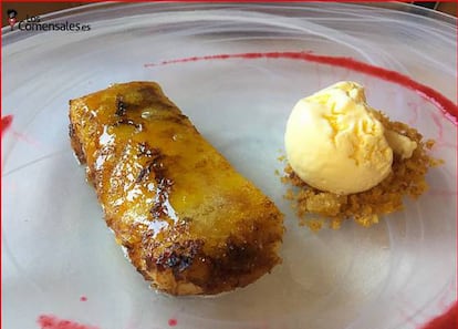 Caramelizada con helado: para unos un sí, para otros un no