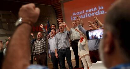 Pedro Sanchez, en la presentación del manifiesto "Sindicalistas con Pedro Sánchez"