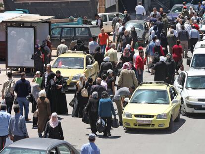 Una calle de Damasco, el pasado domingo tras la reapertura de comercios.