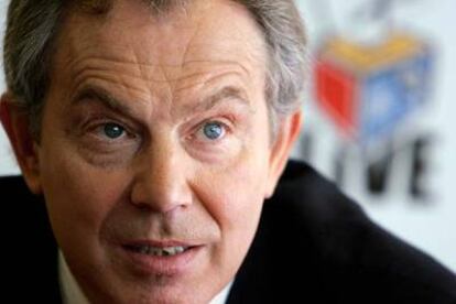 Tony Blair, durante una entrevista radiofónica en una emisora británica, celebrada el 5 de mayo.