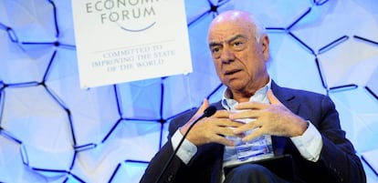 El presidente del BBVA, Francisco Gonz&aacute;lez, durante una intervenci&oacute;n en el Foro de Davos. 