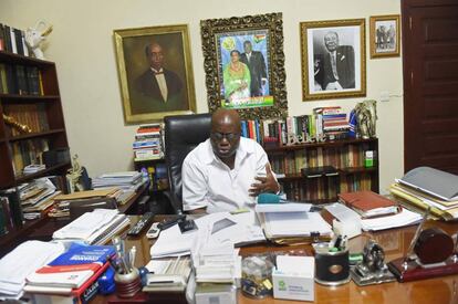 El presidente electo de Ghana, Nana Akufo-Addo, en su casa en Accra.  