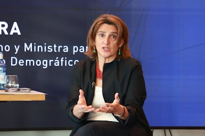 La vicepresidenta tercera del Gobierno y ministra para la Transición Ecológica y el Reto Demográfico, Teresa Ribera, el 1 de febrero en Andalucía.