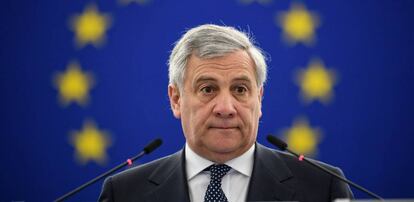 El presidente del Parlamento Euorpeo, Antonio Tajani, el 18 de abril en Estrasburgo.