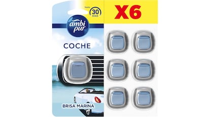 Vista del paquete de ambientadores para el coche con descuento en Amazon.